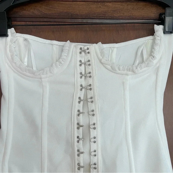NBD Anastasia White Corset Dress and Chiffon Blouse 2 piece set Women Size XS - Picture 3 of 8